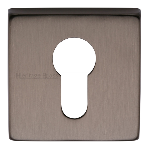 SQ5004-MB • Matt Bronze • Heritage Brass Plain Square Euro Cylinder Escutcheon