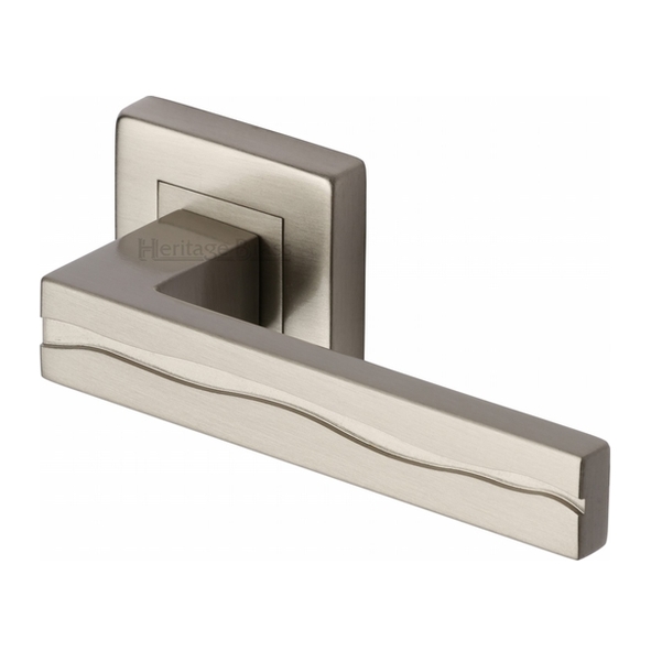 SQ5440-SN • Satin Nickel • Heritage Brass Amazon Levers On Plain Square Roses