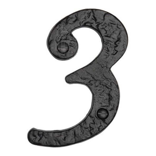 Heritage Brass Cast Black Iron Face Fixing 102mm Numerals