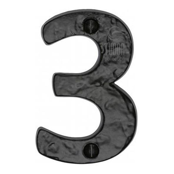 Heritage Brass Cast Black Iron Face Fixing 76mm Numerals