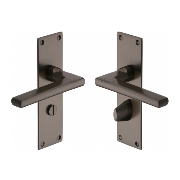 TRI1330-MB  Bathroom [57mm]  Matt Bronze  Heritage Brass Trident Levers On Backplates