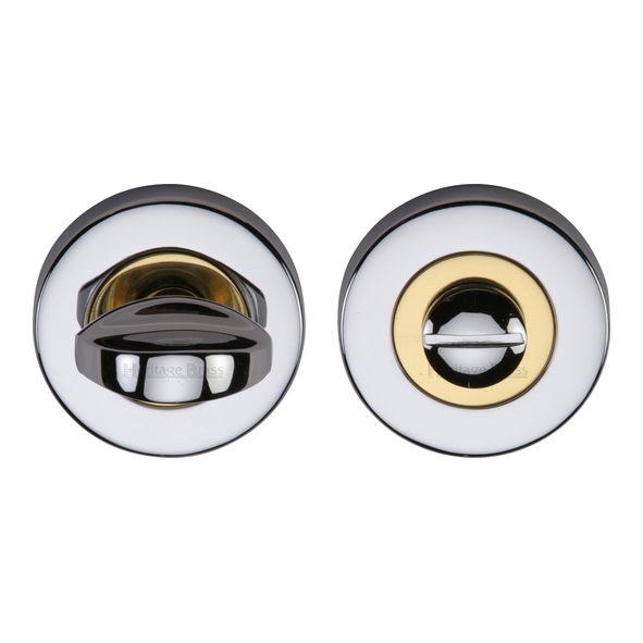 V0678-CB • Polished Chrome / Brass • Type BR12 Large Bathroom Turn With Release