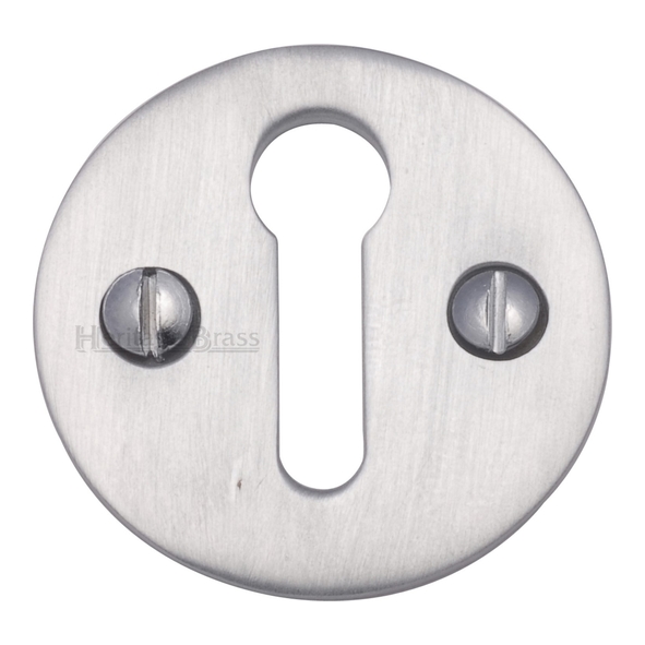 V1010-SC • Satin Chrome • Heritage Brass Victorian Open Mortice Key Escutcheon