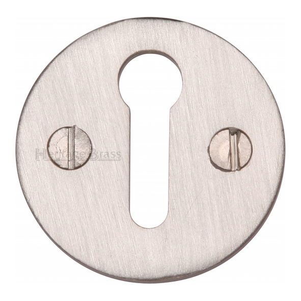 V1010-SN • Satin Nickel • Heritage Brass Victorian Open Mortice Key Escutcheon