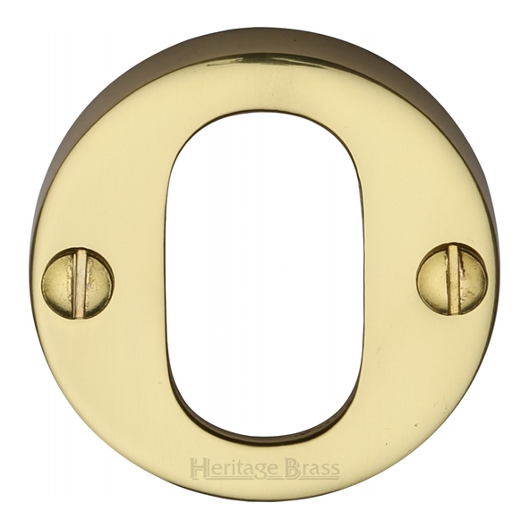 V1013-PB • Polished Brass • Heritage Brass Modern Face Fixing Oval Cylinder Escutcheon