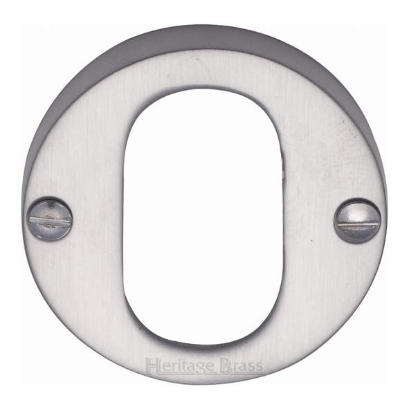 V1013-SC  Satin Chrome  Heritage Brass Modern Face Fixing Oval Cylinder Escutcheon