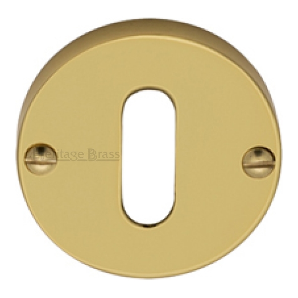 V1014-PB  Polished Brass  Heritage Brass Modern Face Fixing Mortice Key Escutcheon