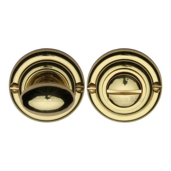V1015-PB  Polished Brass  Heritage Brass Ringed Bathroom Turn With Release