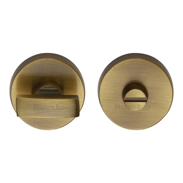 V1018-AT • Antique Brass • Heritage Brass Modern Flat Bathroom Turn With Release