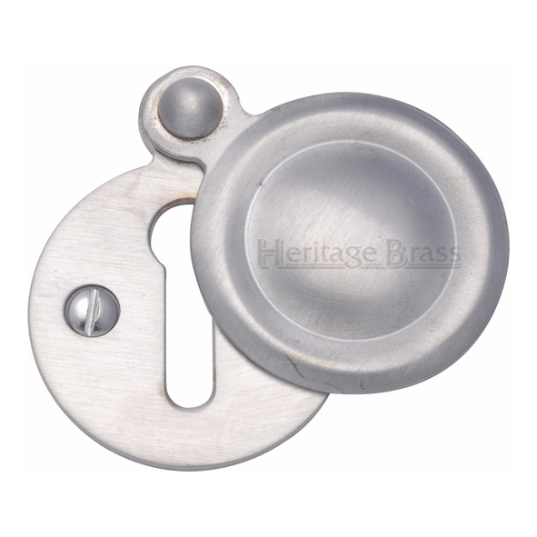 V1020-SC  Satin Chrome  Heritage Brass Victorian Covered Mortice Key Escutcheon