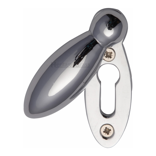 V1022-PC • Polished Chrome • Heritage Brass Heavy Tear Drop Mortice Key Escutcheon