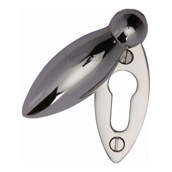 V1022-PNF • Polished Nickel • Heritage Brass Heavy Tear Drop Mortice Key Escutcheon