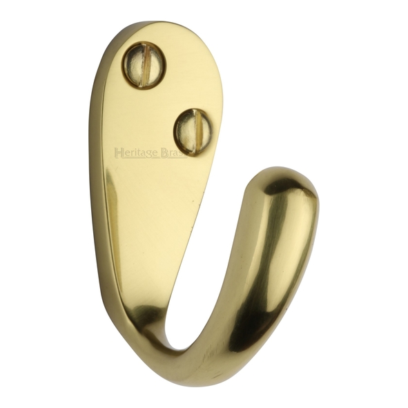 V1040-PB  Polished Brass  Heritage Brass Victorian Single Robe Hook