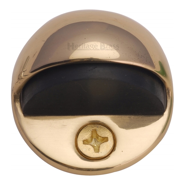 V1080-PB  024mm  Polished Brass  Heritage Brass Floor Mounted Oval Door Stops