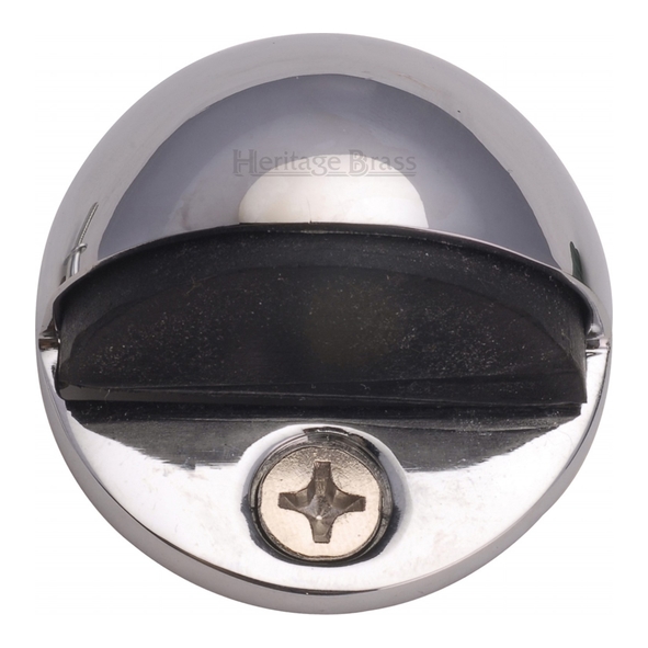 V1080-PC • 024mm • Polished Chrome • Heritage Brass Floor Mounted Oval Door Stops