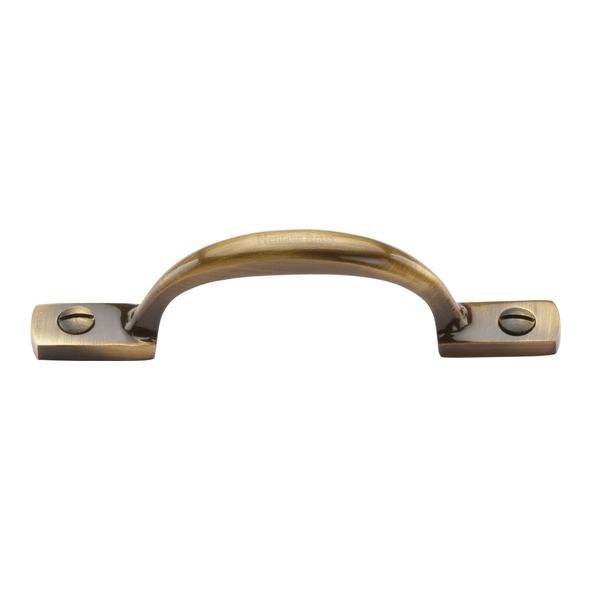 V1090 102-AT  102 x 28mm  Antique Brass  Heritage Brass Straight Face Fixing Cabinet Handle