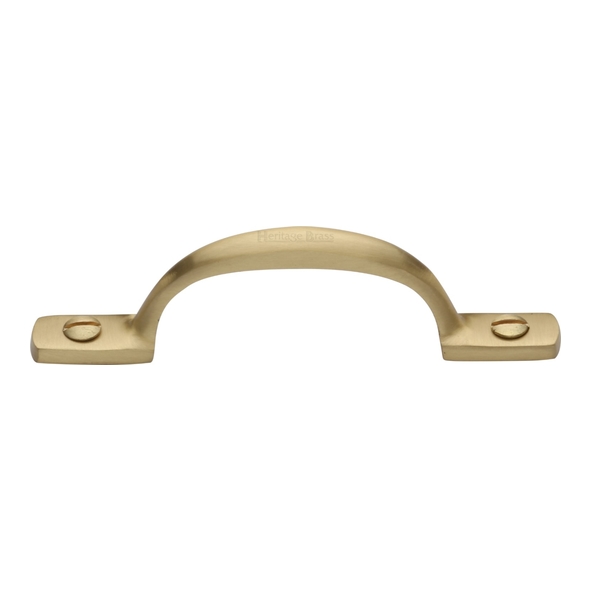 V1090 102-SB  102 x 28mm  Satin Brass  Heritage Brass Straight Face Fixing Cabinet Handle