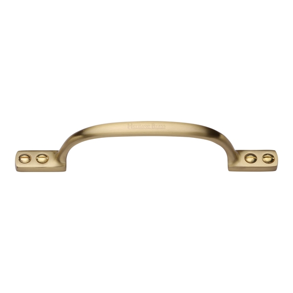 V1090 152-SB  152 x 35mm  Satin Brass  Heritage Brass Straight Face Fixing Cabinet Handle