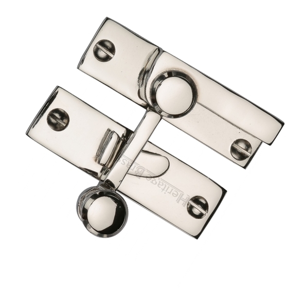 V1100-PNF • Non-Locking • Polished Nickel • Heritage Brass Quadrant Sash Fastener