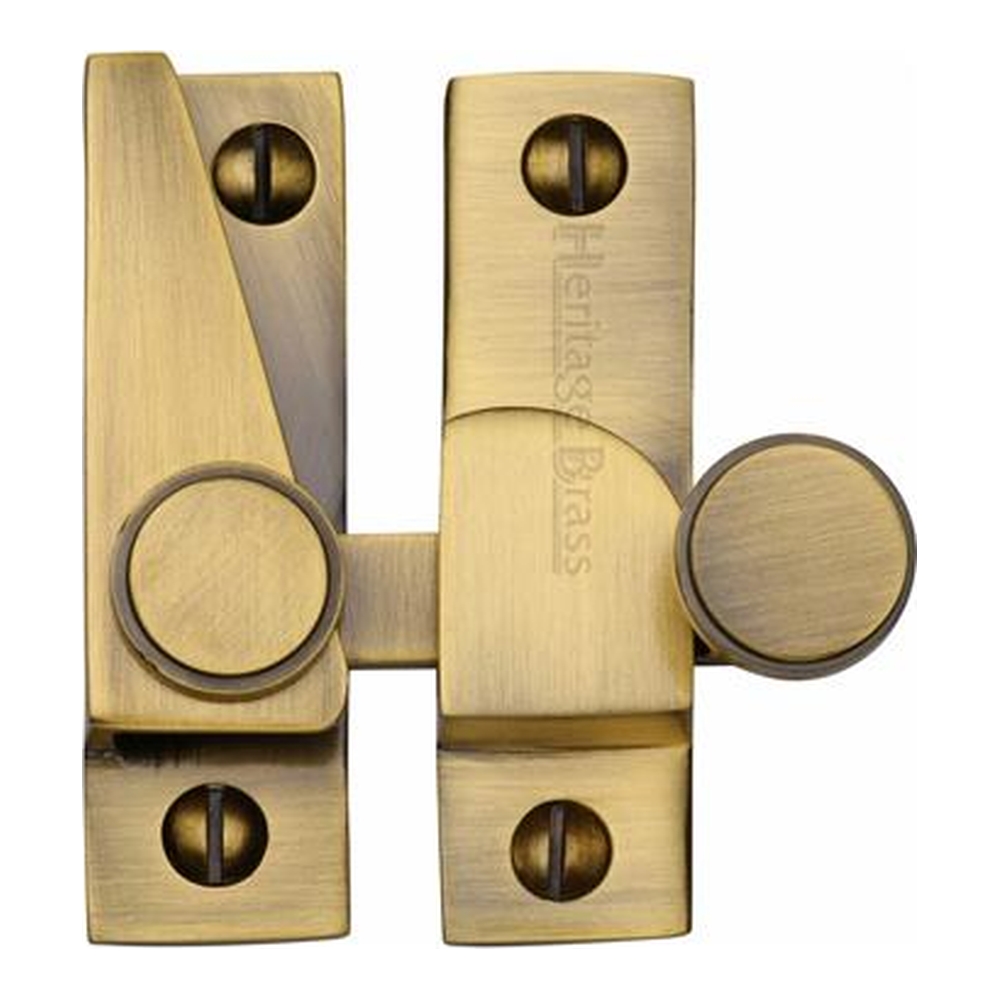 V1106-AT  Non-Locking  Antique Brass  Heritage Brass Quadrant Sash Fastener