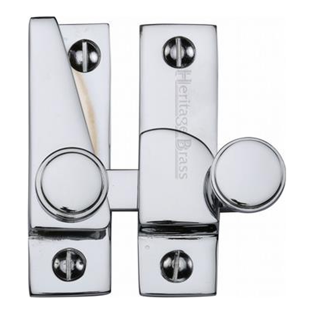 V1106-PC  Non-Locking  Polished Chrome  Heritage Brass Quadrant Sash Fastener
