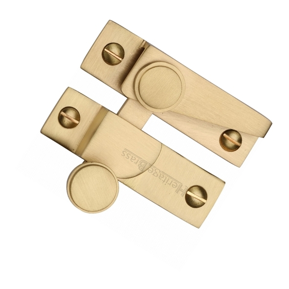 V1106-SB  Non-Locking  Satin Brass  Heritage Brass Quadrant Sash Fastener