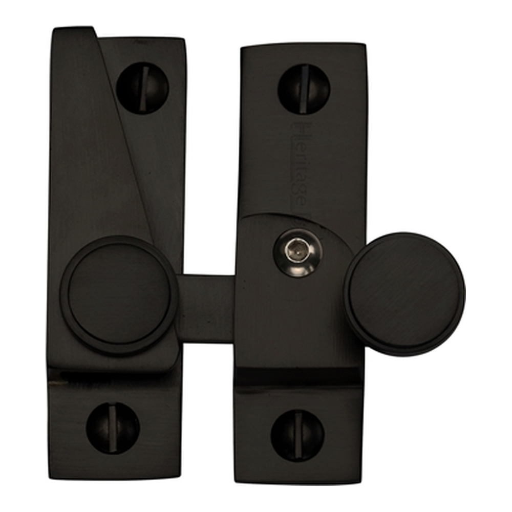 V1106L-BKMT  Locking  Matt Black  Heritage Brass Quadrant Sash Fastener