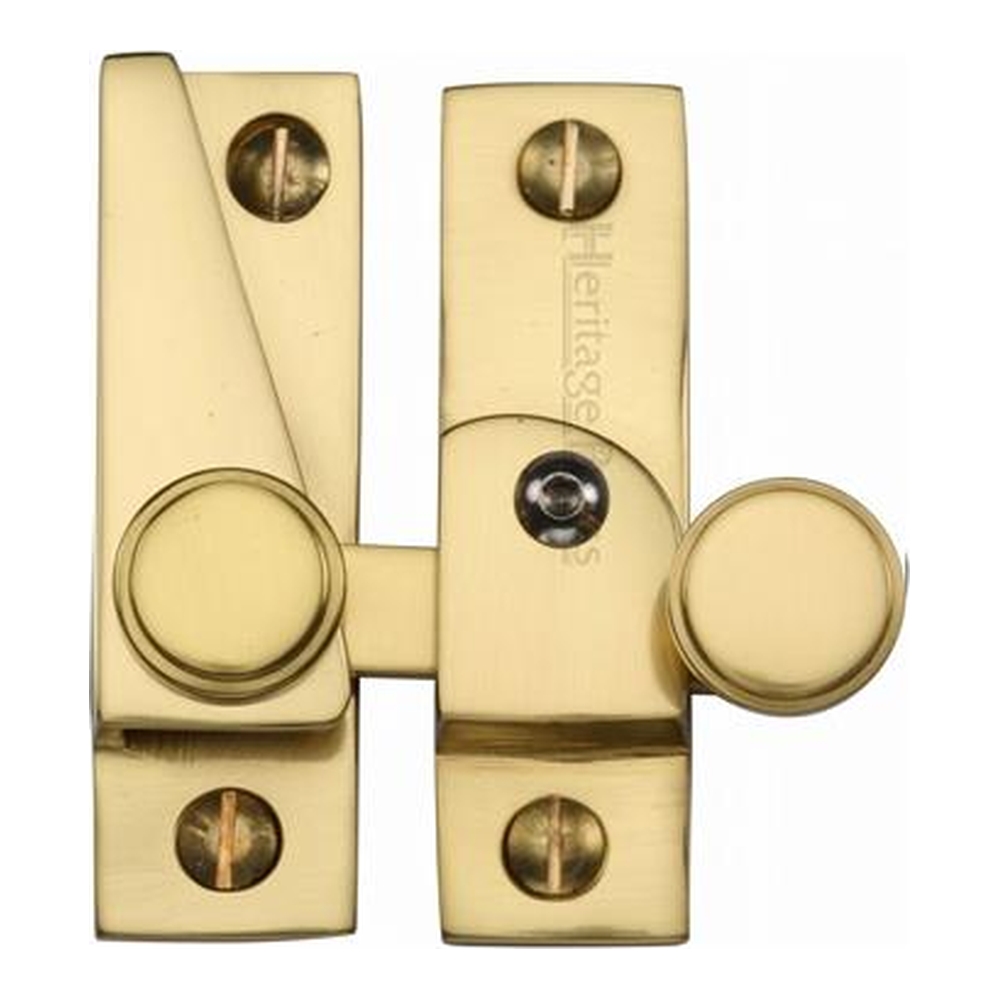 V1106L-PB  Locking  Polished Brass  Heritage Brass Quadrant Sash Fastener