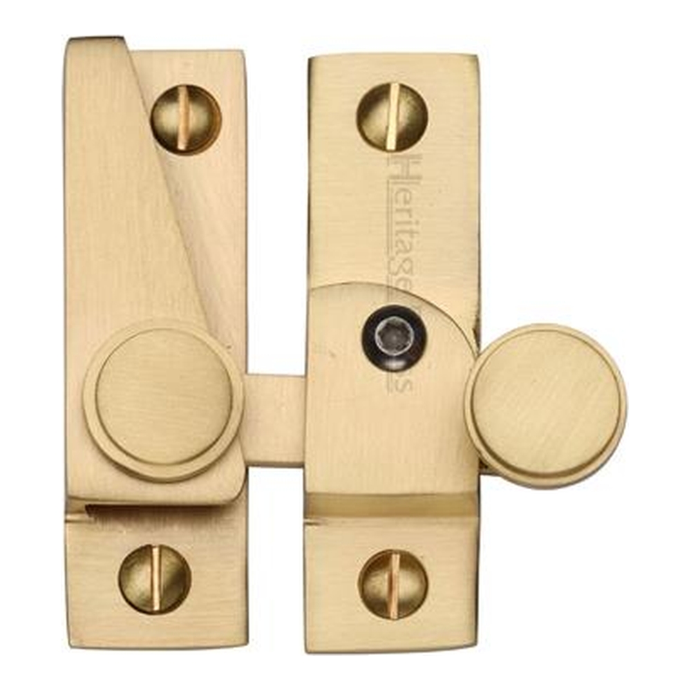 V1106L-SB  Locking  Satin Brass  Heritage Brass Quadrant Sash Fastener