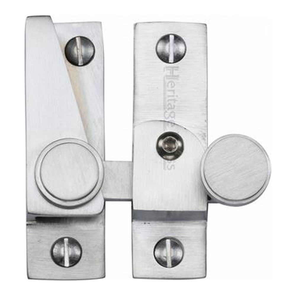 V1106L-SC  Locking  Satin Chrome  Heritage Brass Quadrant Sash Fastener