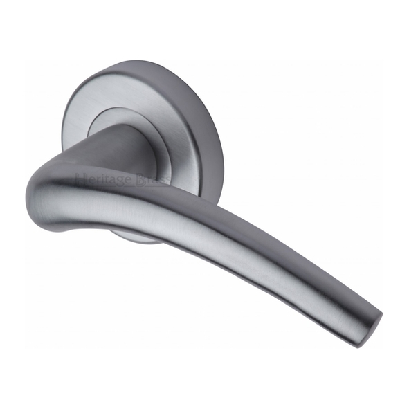 V1121-SC • Satin Chrome • Heritage Brass Modern Wing Levers On Plain Round Roses