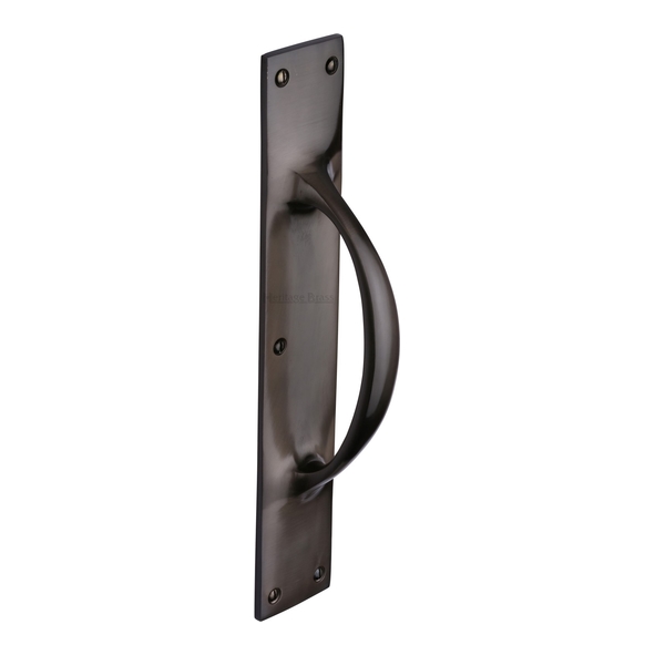 V1155-MB • 303 x 53mm • Matt Bronze • Heritage Brass Cast Pull Handle On Backplate