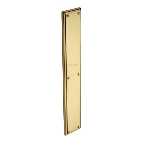 V1166-PB  460 x 070mm  Polished Brass  Heritage Brass Edged Cast Finger Plate