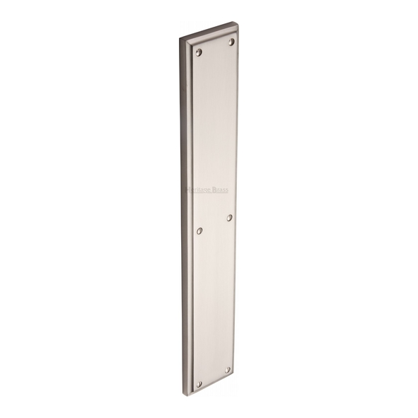 V1166-SN  460 x 070mm  Satin Nickel  Heritage Brass Edged Cast Finger Plate