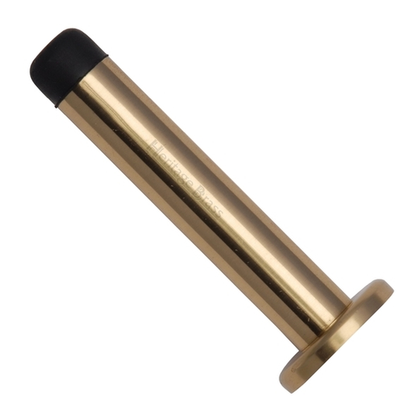 V1192 76-PB  087mm  Polished Brass  Heritage Brass Wall Mounted Projection Door Stop With Concealed Fixing Rose
