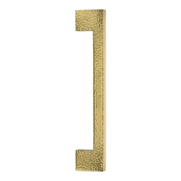 V1395-305-PB � 305mm � Polished Brass � Heritage Brass Metro Hammered Pull Handle