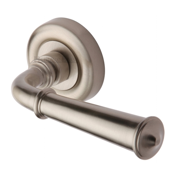 V1932-SN • Satin Nickel • Heritage Brass Colonial Levers On Colonial Round Roses