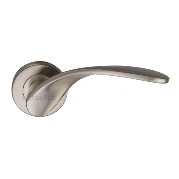 V1950-SN • Satin Nickel • Heritage Brass Volo Levers On Plain Round Roses