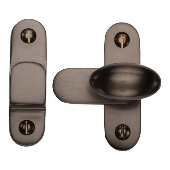 V1970-MB • 55 x 16 x 32 x 33mm • Matt Bronze • Heritage Brass Oval Knob Showcase Fastener