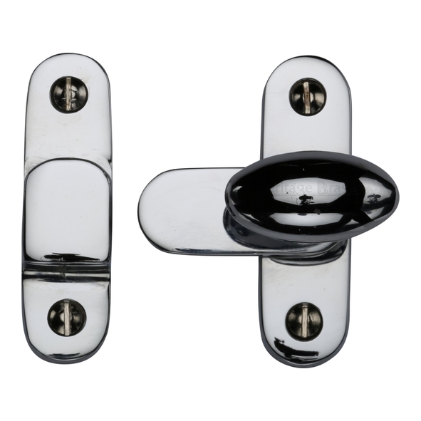 V1970-PC • 55 x 16 x 32 x 33mm • Polished Chrome • Heritage Brass Oval Knob Showcase Fastener