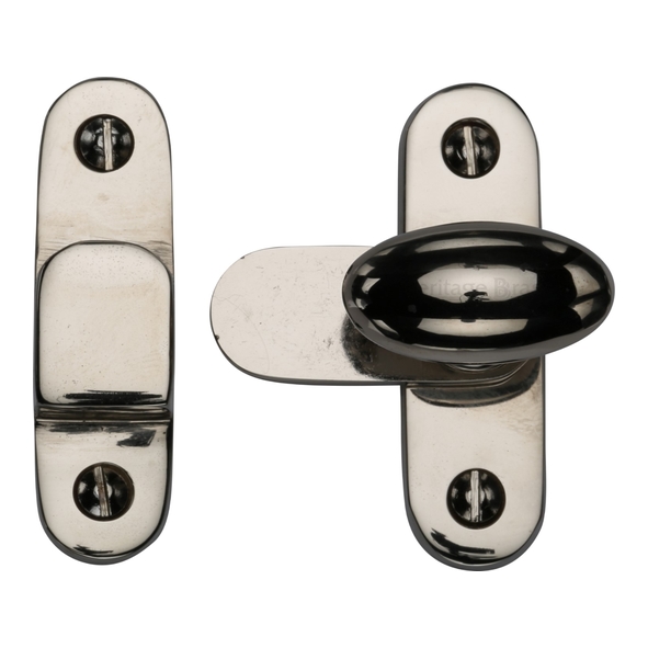 V1970-PNF • 55 x 16 x 32 x 33mm • Polished Nickel • Heritage Brass Oval Knob Showcase Fastener