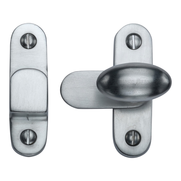 V1970-SC • 55 x 16 x 32 x 33mm • Satin Chrome • Heritage Brass Oval Knob Showcase Fastener