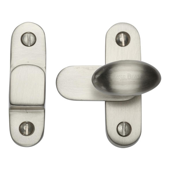 V1970-SN • 55 x 16 x 32 x 33mm • Satin Nickel • Heritage Brass Oval Knob Showcase Fastener