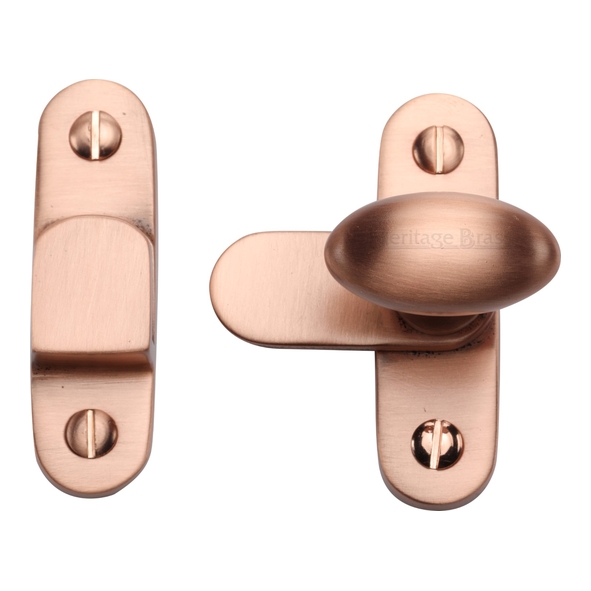 V1970-SRG • 55 x 16 x 32 x 33mm • Satin Rose Gold • Heritage Brass Oval Knob Showcase Fastener