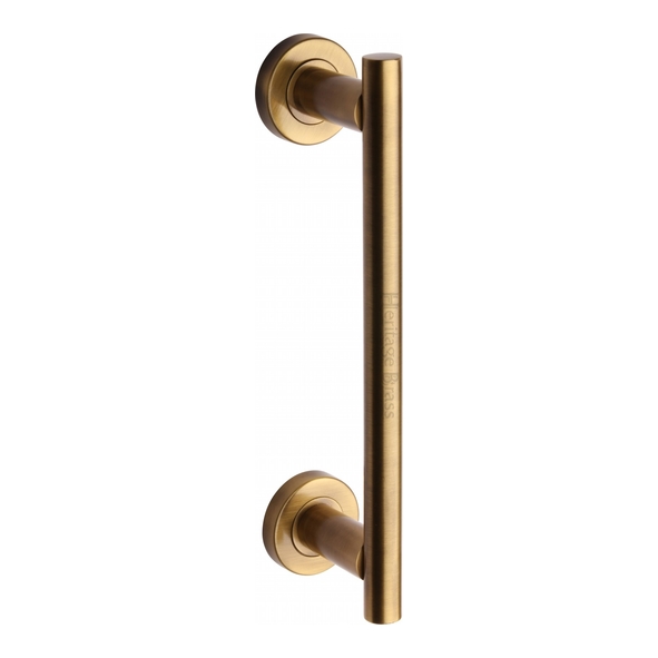 V2057-AT  278mm  Antique Brass  Heritage Brass Pedestal Pull Handle On Concealed Fixing Roses