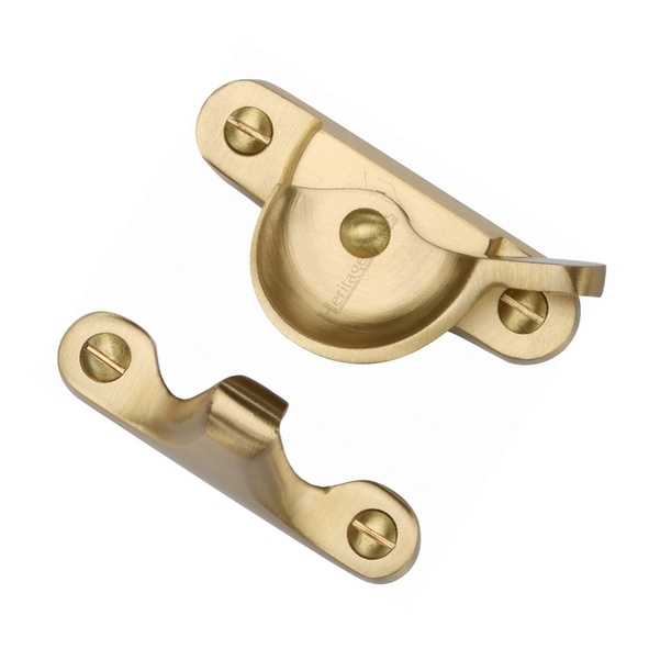 V2060-SB  Non-Locking  Satin Brass  Heritage Brass Fitch Sash Fastener