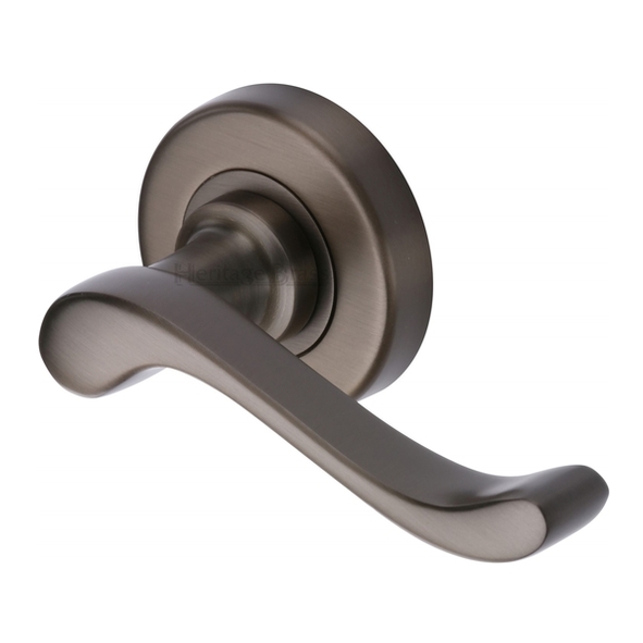 V3010-MB • Matt Bronze • Heritage Brass Bedford Modern Levers On Plain Round Roses