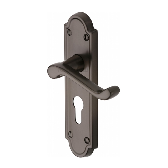 V327.48-MB  Euro Cylinder [47.5mm]  Matt Bronze  Heritage Brass Meridian Levers On Backplates