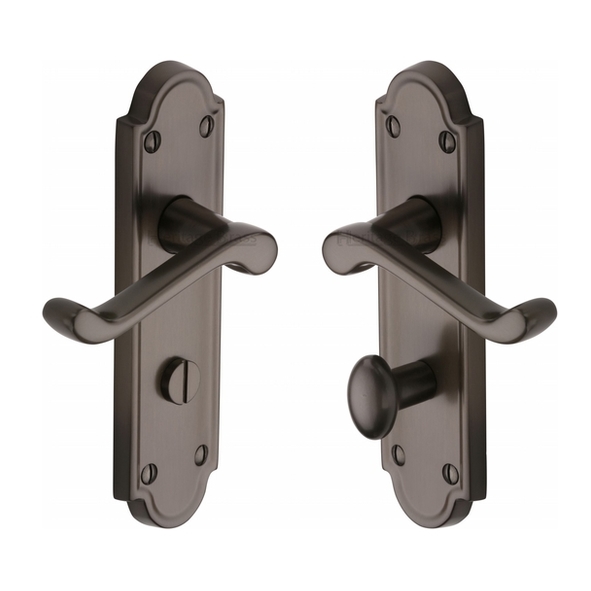 V330-MB • Bathroom [57mm] • Matt Bronze • Heritage Brass Meridian Levers On Backplates