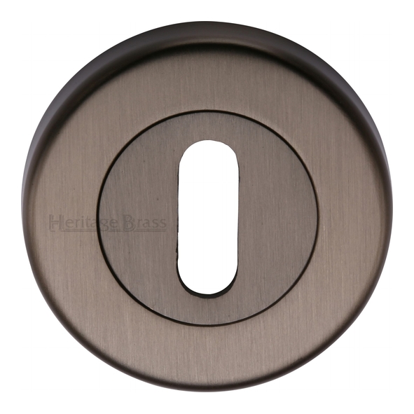 V4000-MB  Matt Bronze  Heritage Brass Plain Round Mortice Key Escutcheon